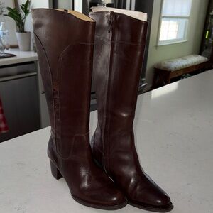L.L.Bean Brown Leather Knee-High Boots Size 7 1/2
